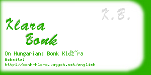 klara bonk business card